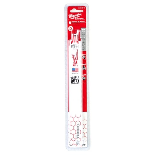 Milwaukee 48475713 230mm Metal Cutting Recip Blade The Torch 10 TPI pk5