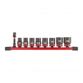 4932480454 9 Piece 3/8 Drive Impact Socket Set On Rail