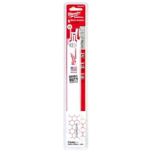 Milwaukee Heavy Duty Demolition Metal Reciprocating Saw Blades 230mm 14TPI pk5