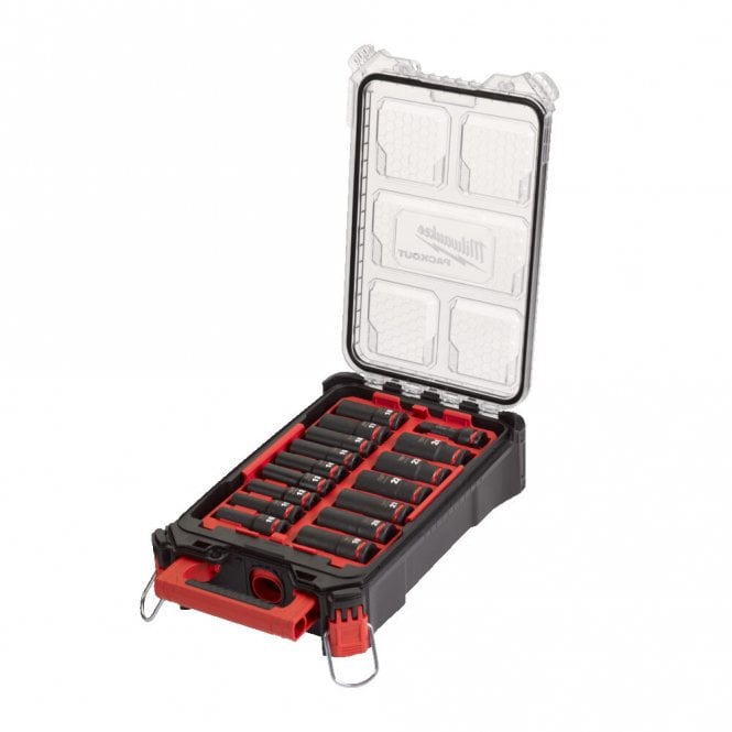 Milwaukee Impact Socket Set 1/2 16 Piece Packout Shockwave 4932480943