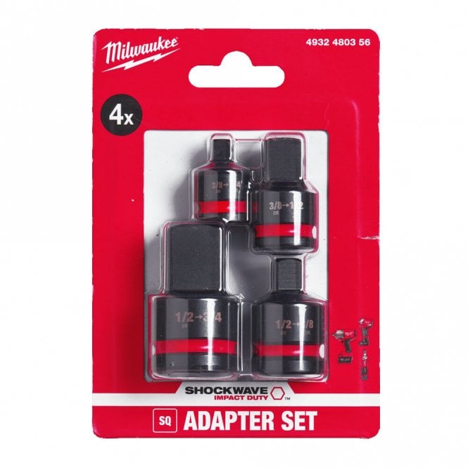 Milwaukee Impact Socket Square Adapter Set 4 Piece 4932480356