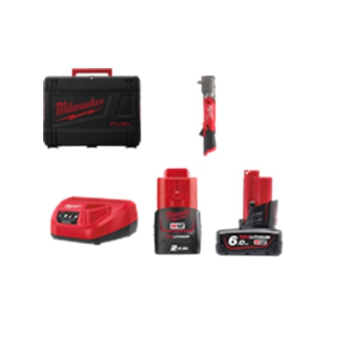 Milwaukee M12FRAIWF38-622X 12v Cordless Fuel Right Angle 3/8 Impact Wrench 2 Batteries + Charger