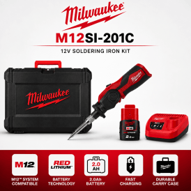 M12SI-201C 12v Cordless Soldering Iron Kit 1 x 2.0ah M12B2 Battery C12C Charger + Case
