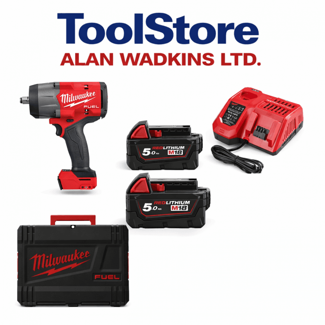 Milwaukee M18FHIW2F12-502X 18v 1/2 Fuel High Torque Impact Wrench Compact Impact Wrench 2 Batteries + Charger
