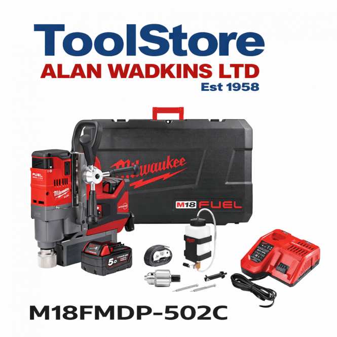 Milwaukee M18FMDP-502C 18v Cordless Mag Drill Magnetic Drill Permanent Magnet 2 x 5.0ah Li-on Batteries Charger + Case
