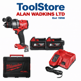 M18FPD3-502X 18v Cordless Fuel Gen 4 Combi Hammer Drill 2 x 5ah Batteries & Charger In Case