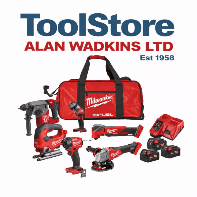 Milwaukee M18FPP6L3-503B 6 Piece Fuel Tool Kit 18v Cordless – 3 x 5.0ah Batteries, Charger & Bag
