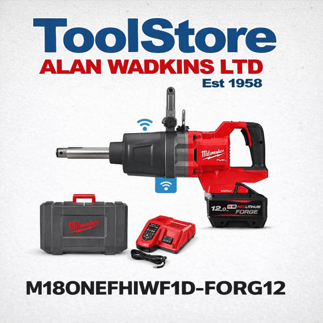 Milwaukee M18ONEFHIWF1D-121C D Handle 1 Inch Drive Impact Wrench High Torque 1 X 12ah Forge Battery