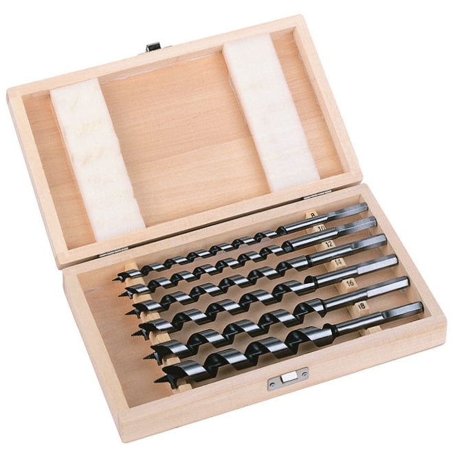 Milwaukee Wood Auger Drill Bit Set 6 Piece In Case 8-18mm 230mm Long