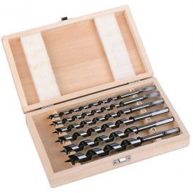 Wood Auger Drill Bit Set 6 Piece In Case 8-18mm 230mm Long