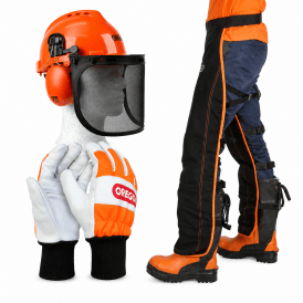 Chainsaw Safety Equipment Kit Chaps Gloves + Helmet 574742A