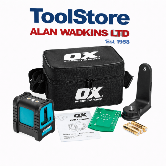 OX Tools OX-P502901 Cross Line Laser Green Self Levelling Pro 30 Metre