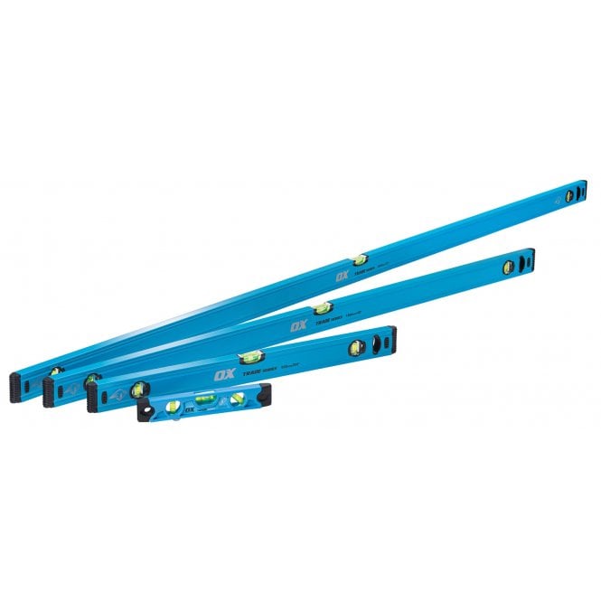 OX Tools OX-T500404 Trade 4 Piece Spirit Level Set 600,1200,1800, 230mm Torpedo Level