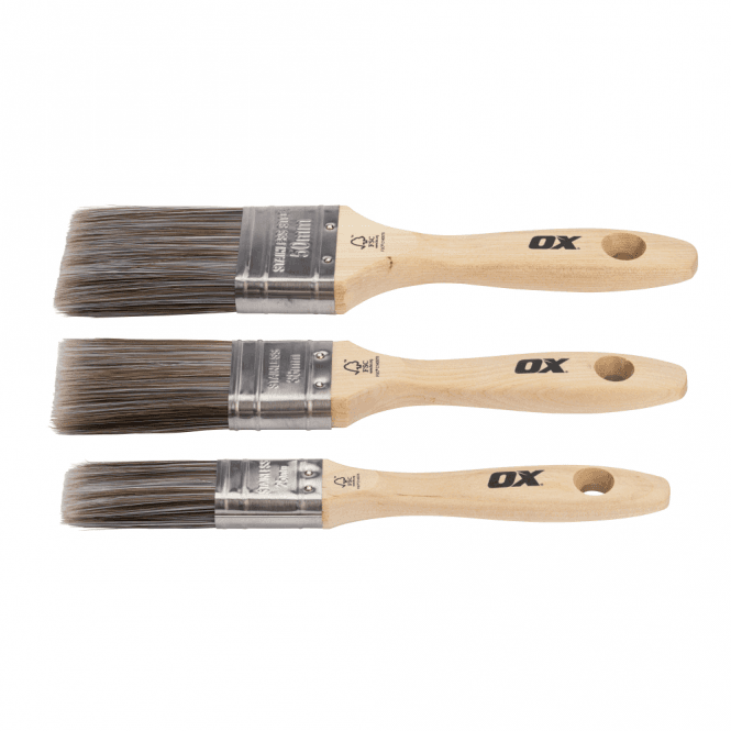 OX Tools Trade 3 Piece Paint Brush Set 25/38/50mm OX-T046103