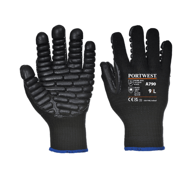 Portwest A790BKRXXL Anti Vibration Glove XXL Black