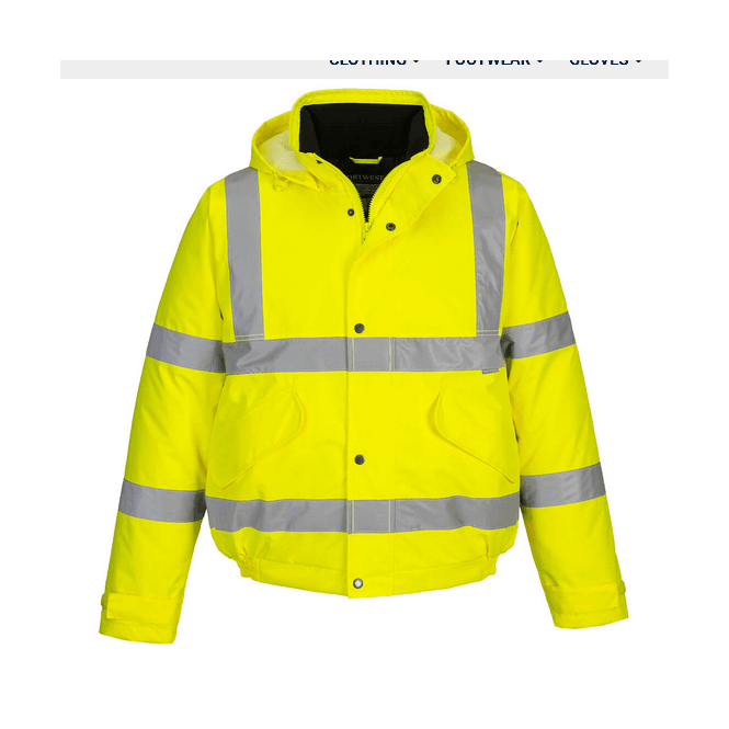 Portwest Hi-Vis Winter Bomber Jacket XXL Yellow