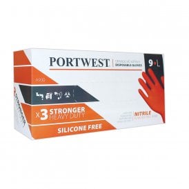 Orange Heavy Duty Disposable Gloves Large Size 9 Box 100