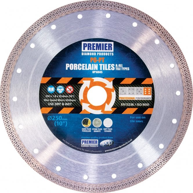 Premier Diamond Products DP16841 P6-PT 230mm Porcelain Tile Cutting Blade