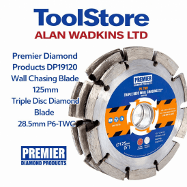 DP19120 Wall Chasing Blade 125mm Triple Disc Diamond Blade 28.5mm P6-TWC