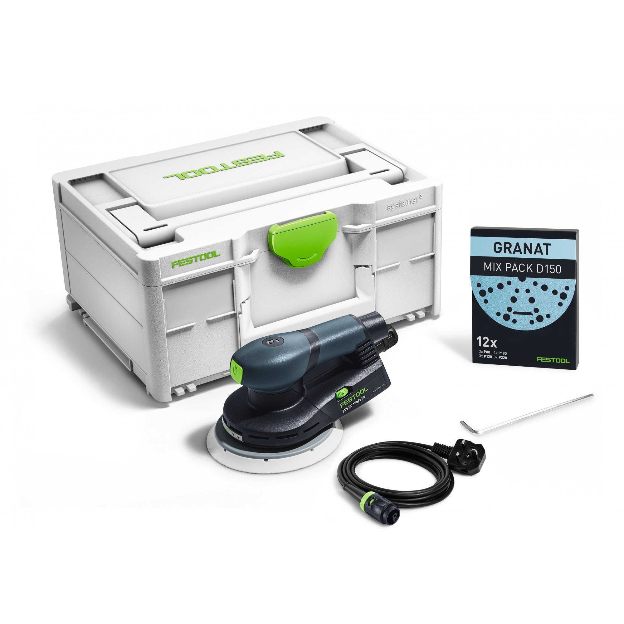 Festool 150mm Eccentric Sander ETSC150/3 EQ-PLUS 240v Systainer SYS3 M187 576323