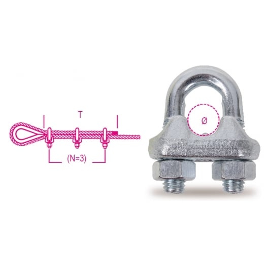 Robur 8016 Galvanised Wire Rope Grips