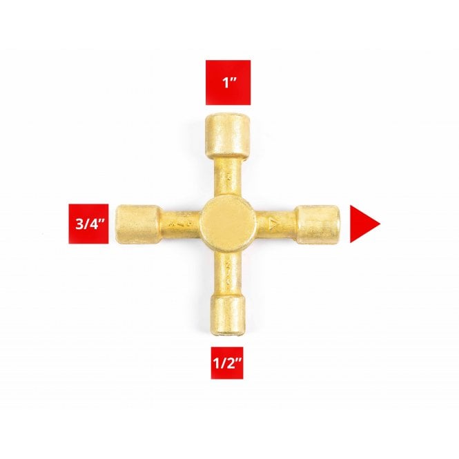 Rothenberger 4 Way Multipurpose Brass Key 80002