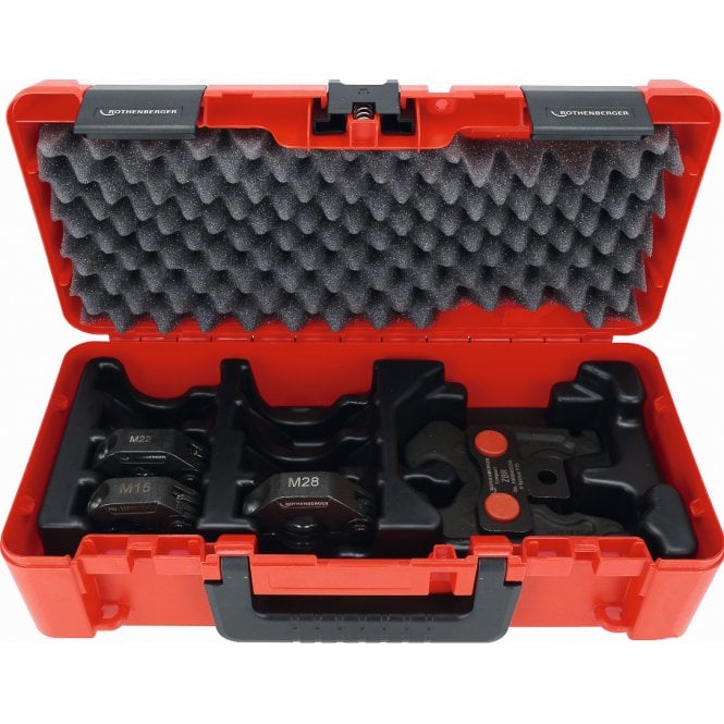 Rothenberger Press Ring Set For Romax Compact 3 Press Tool 15 22 & 28mm Jaws M Profile