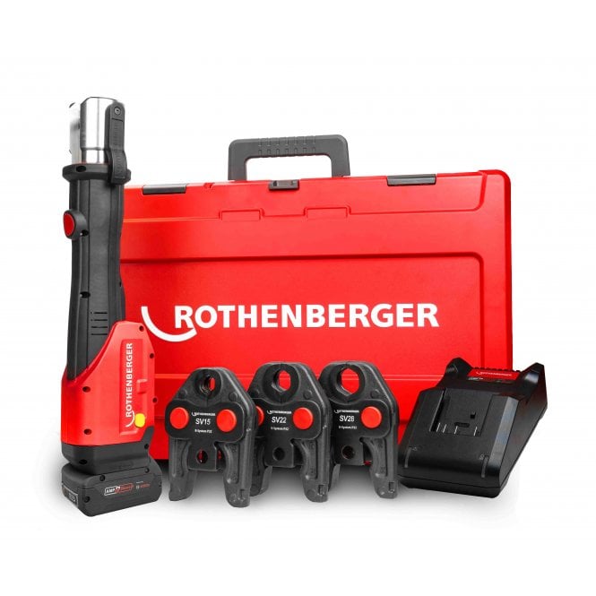 Rothenberger Romax 4000 Set M Profile Pipe Pressing Tool 15,22 & 28mm Jaws 18v Cordless 1 x 4.0ah Battery