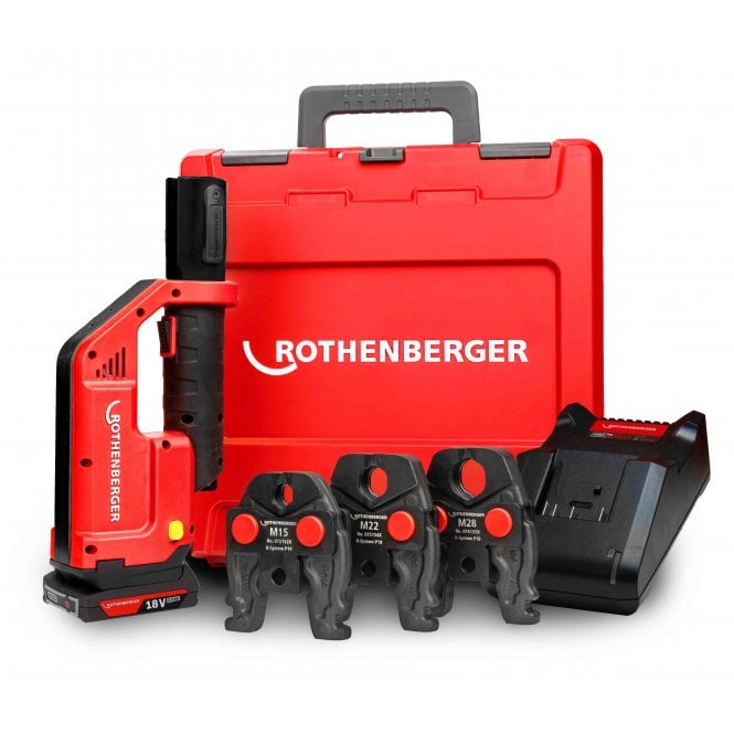 Rothenberger Romax Compact 3 Set M Profile 15-22-28 18v Cordless 1 x 2.0ah Battery Ampshare