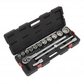 3/4" Inch Drive Socket Set 15 Piece 12 Point Sockets AK2583