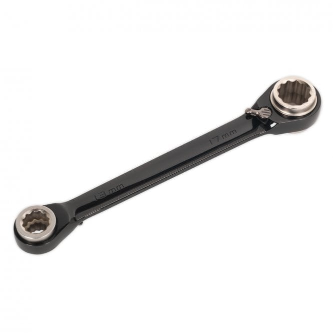 Sealey 4 In 1 Reversible Ratchet Ring Spanner 10 x 13  17 x 19mm AK7979