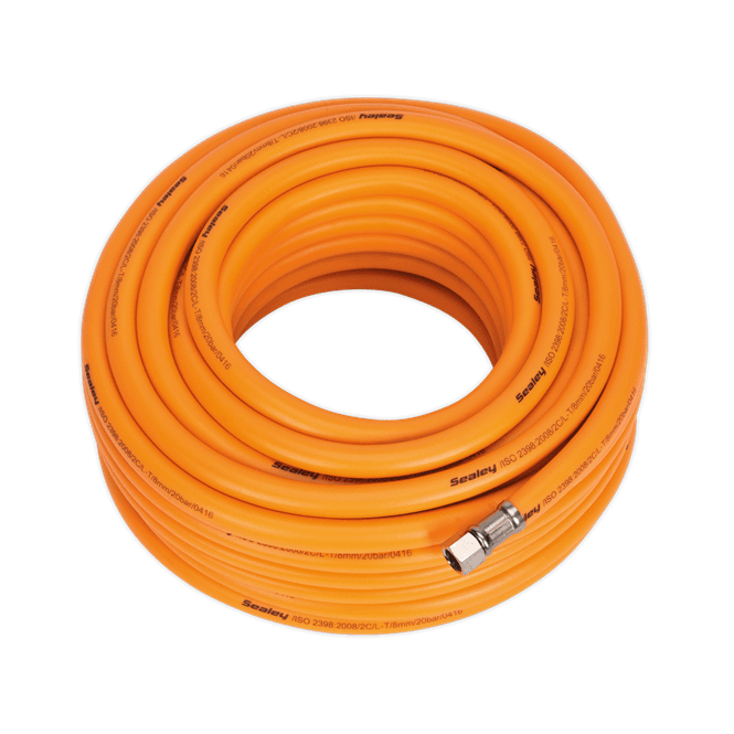 Sealey AHHC20 Air Hose 20m x 8mm Hybrid High Visibility Air Hose