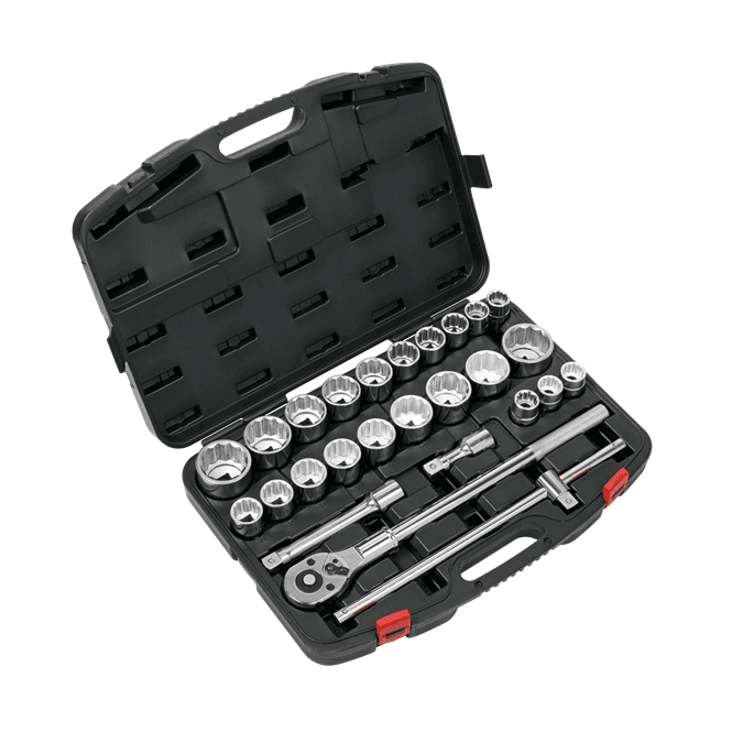 Sealey AK2584 3/4 Sq Drive 26 Piece Socket Set 12-point Wall Sockets