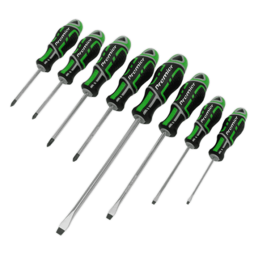 Sealey AK4322HV 8 Piece GripMAX Screwdriver Set - Hi-Vis Green