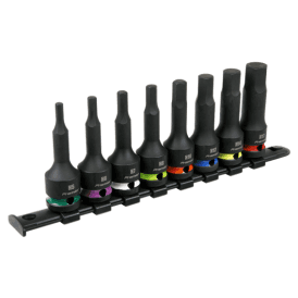 AK56001 8 Piece 1/2" Square Drive Hex Impact Socket Bit Set