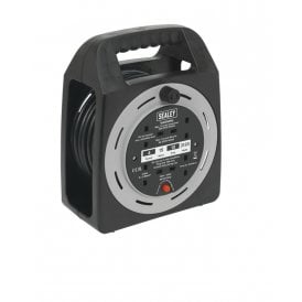 BCR15CB 15 Metre Cable Reel Box Type 4 x 230V Outlets Thermal Trip