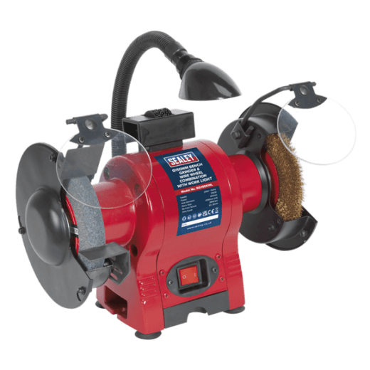 Sealey BG150XWL 150mm 6 Inch Bench Grinder & Wire Wheel Combination with Work Light 250W/230V
