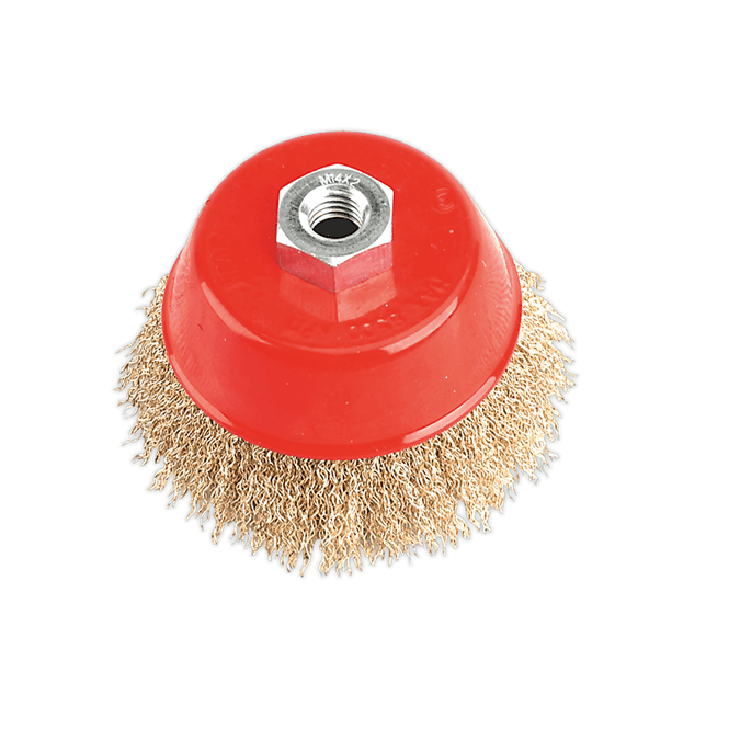 Sealey CBC100 M14 X 2m Brassed Steel Wire Cup Brush