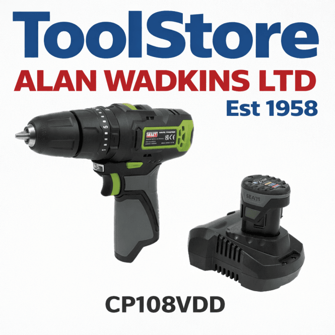 Sealey CP108VDD 10.8V Cordless Combi Hammer Drill Kit 1 x 2Ah Battery Ø10mm Chuck