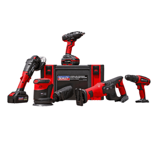 Sealey CP20VCOMBO2 20V Cordless 5-Piece Tool Kit – Includes 2 Batteries & Charger