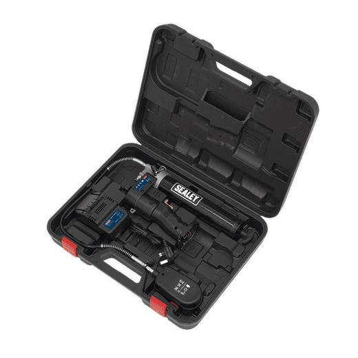 Sealey CPG18V 18v Cordless Grease Gun 1 x 2.0 Ah Li-on Battery & Charger