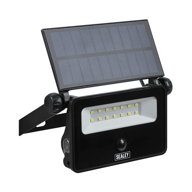 Sealey LED16S Extra-Slim Solar Floodlight With Wall Bracket 16W SMD LED