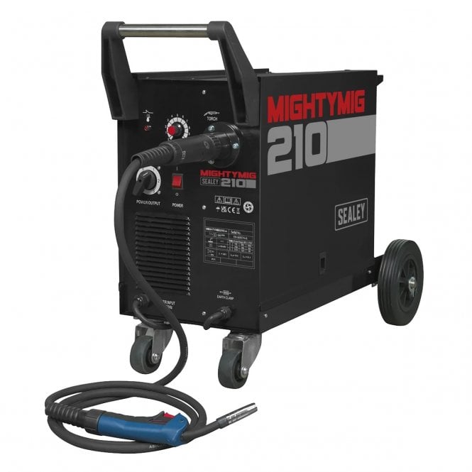 Sealey MIGHTYMIG210 Gas/No Gas MIG Welder – 210Amp, Euro Torch, Versatile Welding Machine