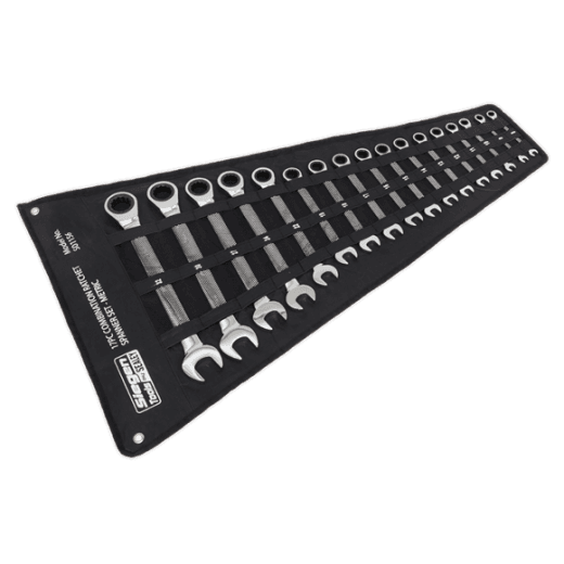 Sealey Ratchet Spanner Set 17 Piece Combination Spanner Set 8-32mm S01156 