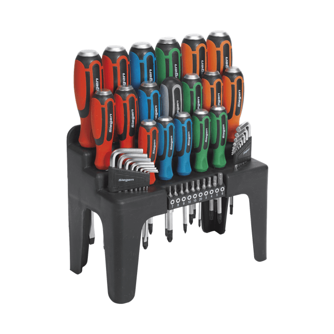 Sealey S01106 44 Piece Hammer-Thru Screwdriver, Hex Key & Bit Set