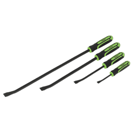 S01138 4 Piece Heavy-Duty Angled Pry Bar Set with Hammer Cap