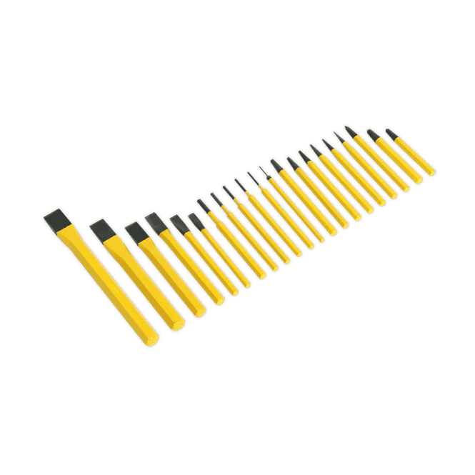 Sealey S0805 21 Piece Punch & Chisel Set Chrome Vanadium Steel