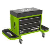SCR18G Mechanics Utility Seat + Toolbox Green