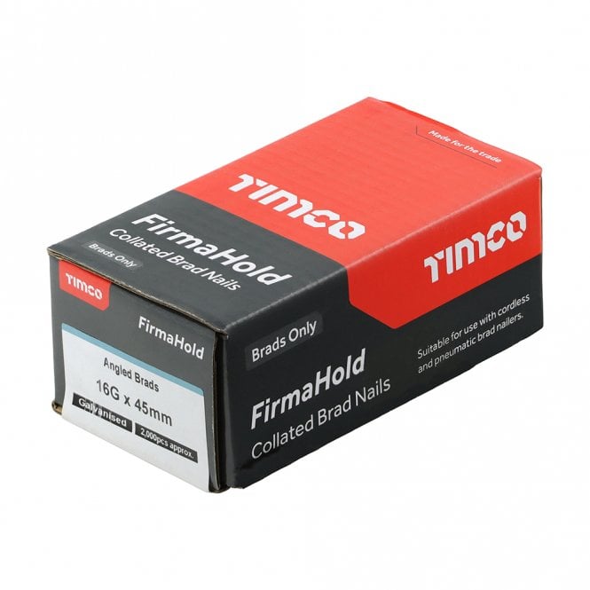 Timco ABG1645 16g x 45mm Angled Brad Nail Box 2000 Galvanised