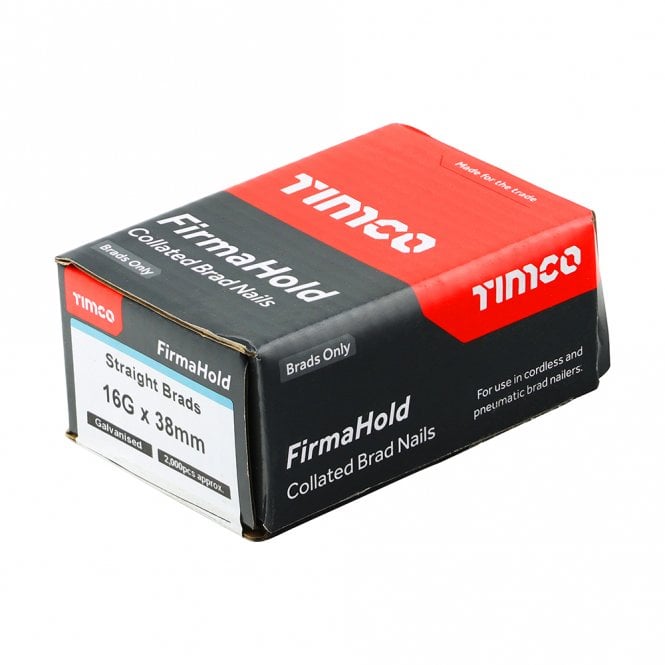 Timco BG1638 38mm 16 Gauge Brad Nails Box 2000 Straight Brad Nails